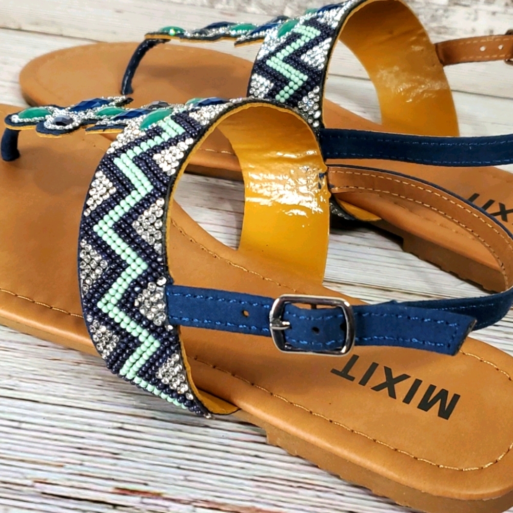5/$30 🎀 Mixit | Boho Glam Rhinestone Summer Sandals - Picture 4 of 8